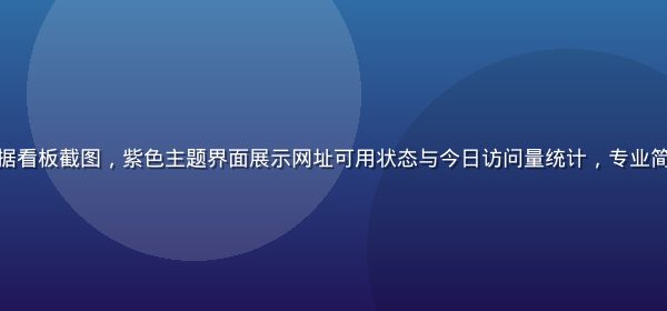 福利视频网址导航数据看板截图，紫色主题界面展示网址可用状态与今日访问量统计，专业简洁的数据可视化风格